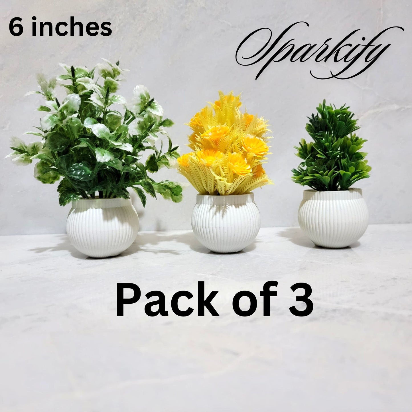 Pack of 3, 5 Artificial Small Plants