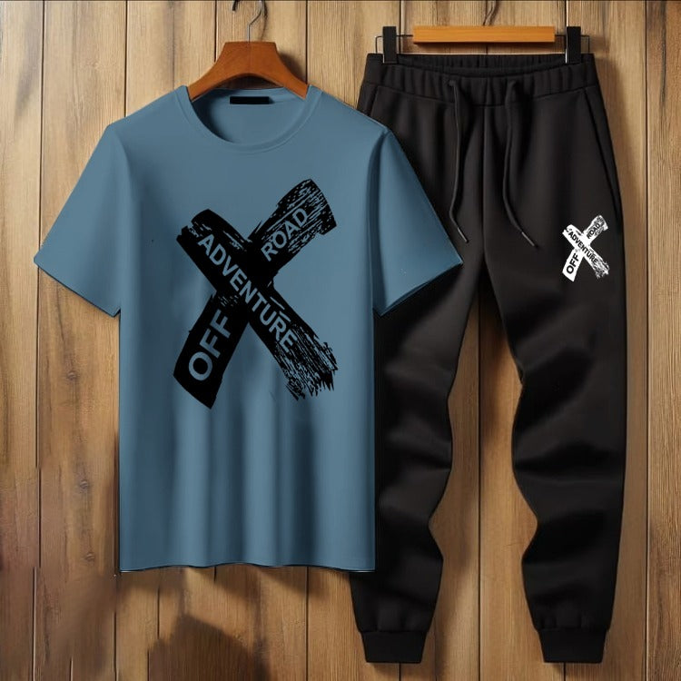 Summer Collection Adventure X Printed Tracksuit T-shirt & Trouser