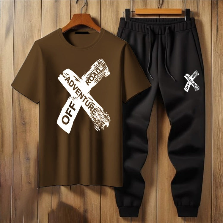 Summer Collection Adventure X Printed Tracksuit T-shirt & Trouser