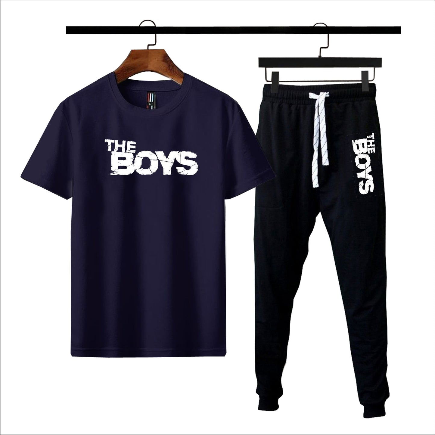 Black The boys printed summer tracksuit for men