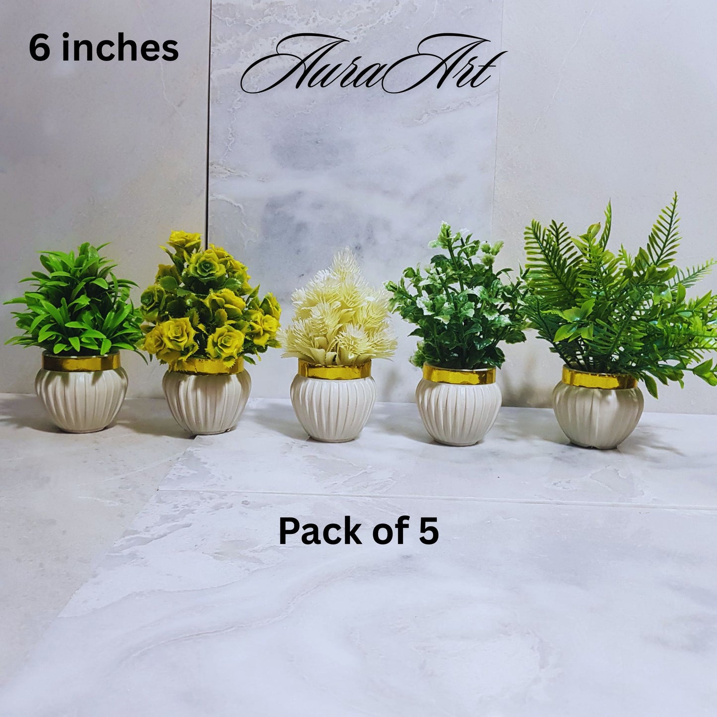 Pack of 3, 5 Artificial Small Plants