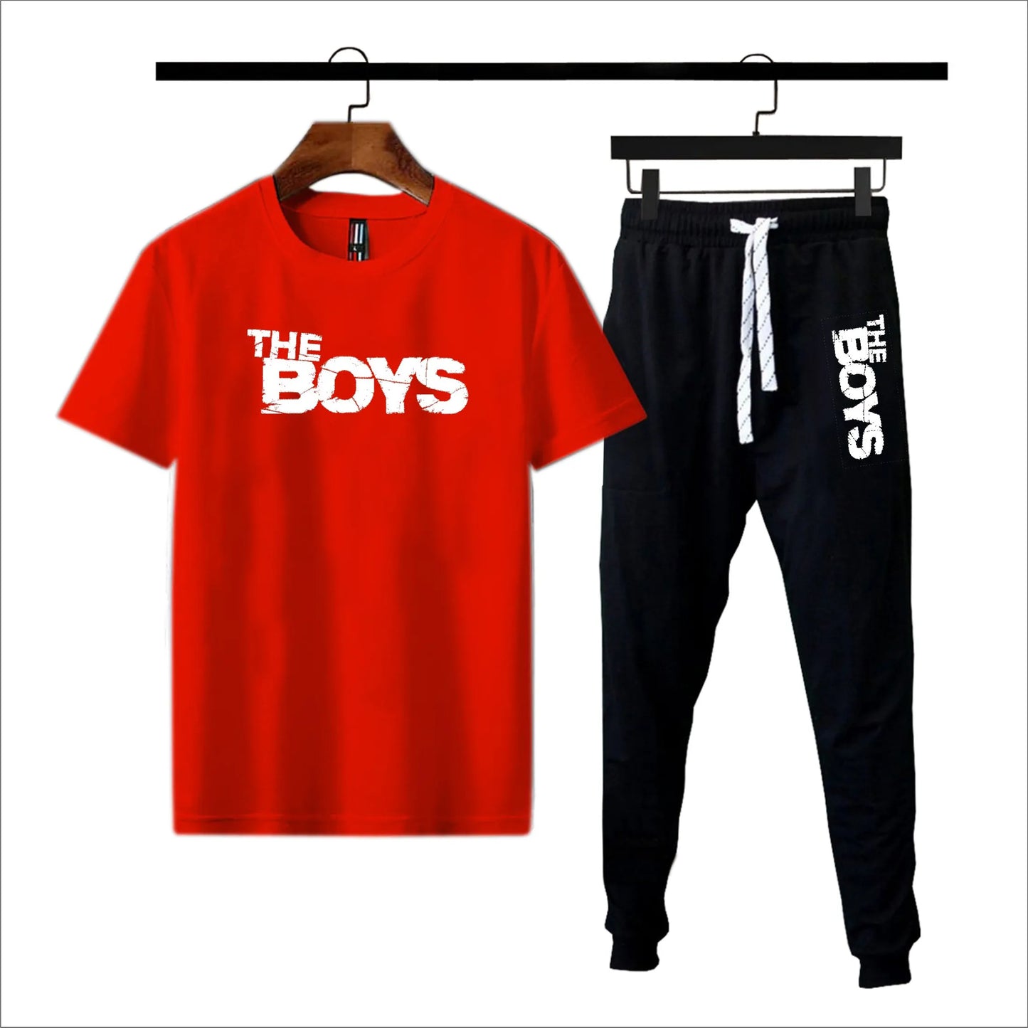 Black The boys printed summer tracksuit for men