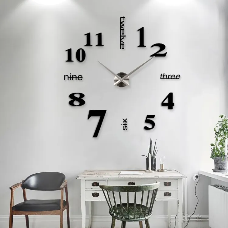 New 3D Wooden Wall Clock 24 Inch