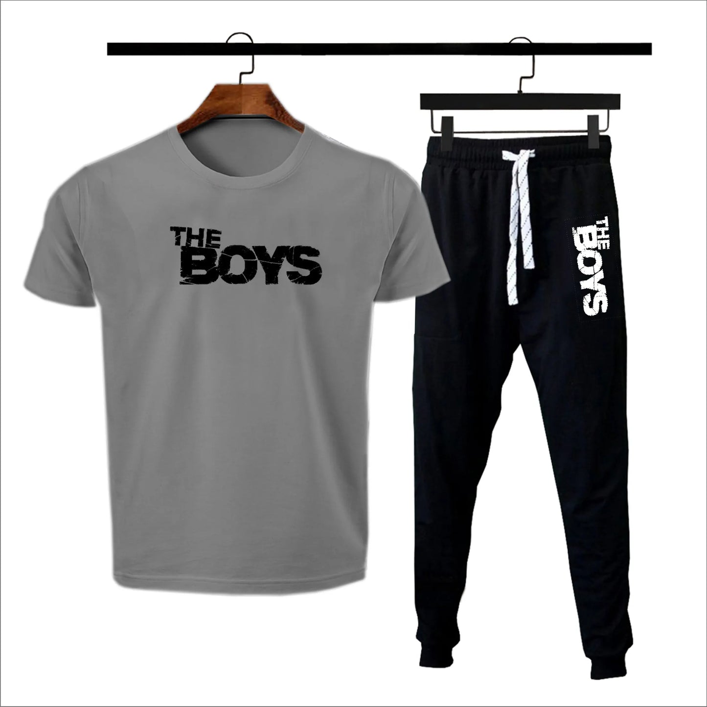 Black The boys printed summer tracksuit for men
