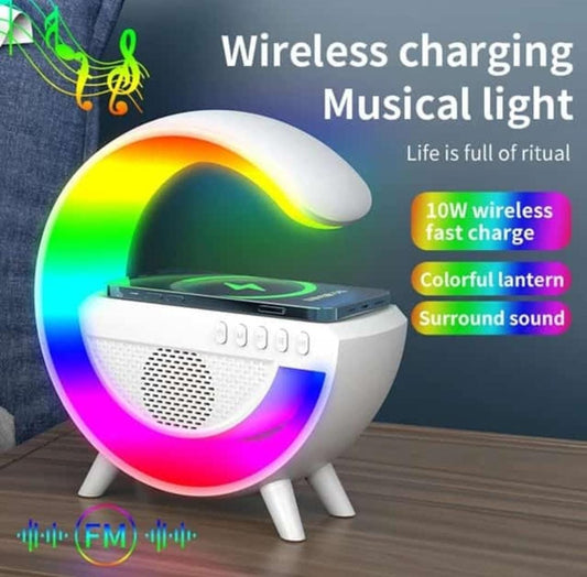 G Shape Lamp + Speaker With Wireless Phone Charging