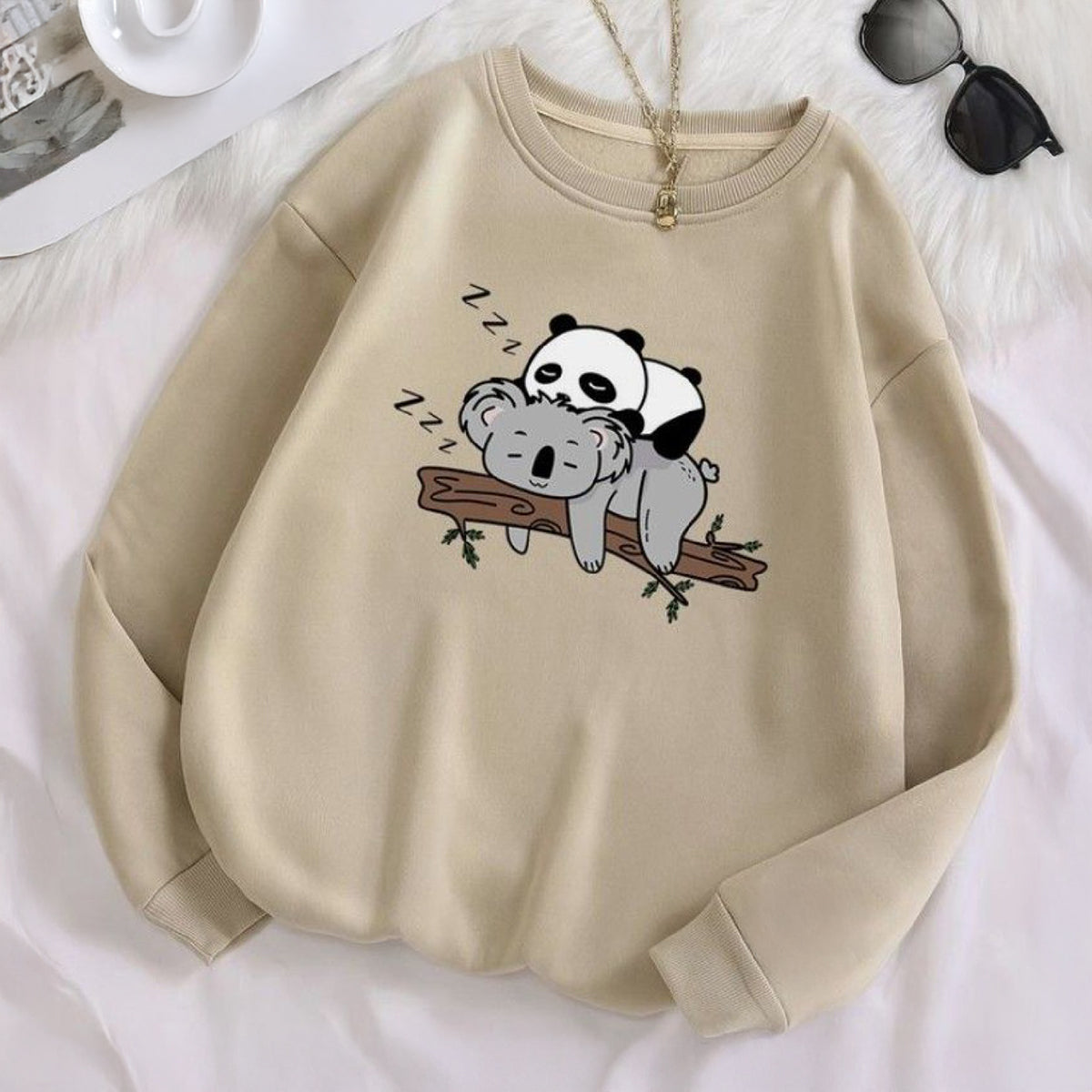 Bear printed Sweat shirt For Womens