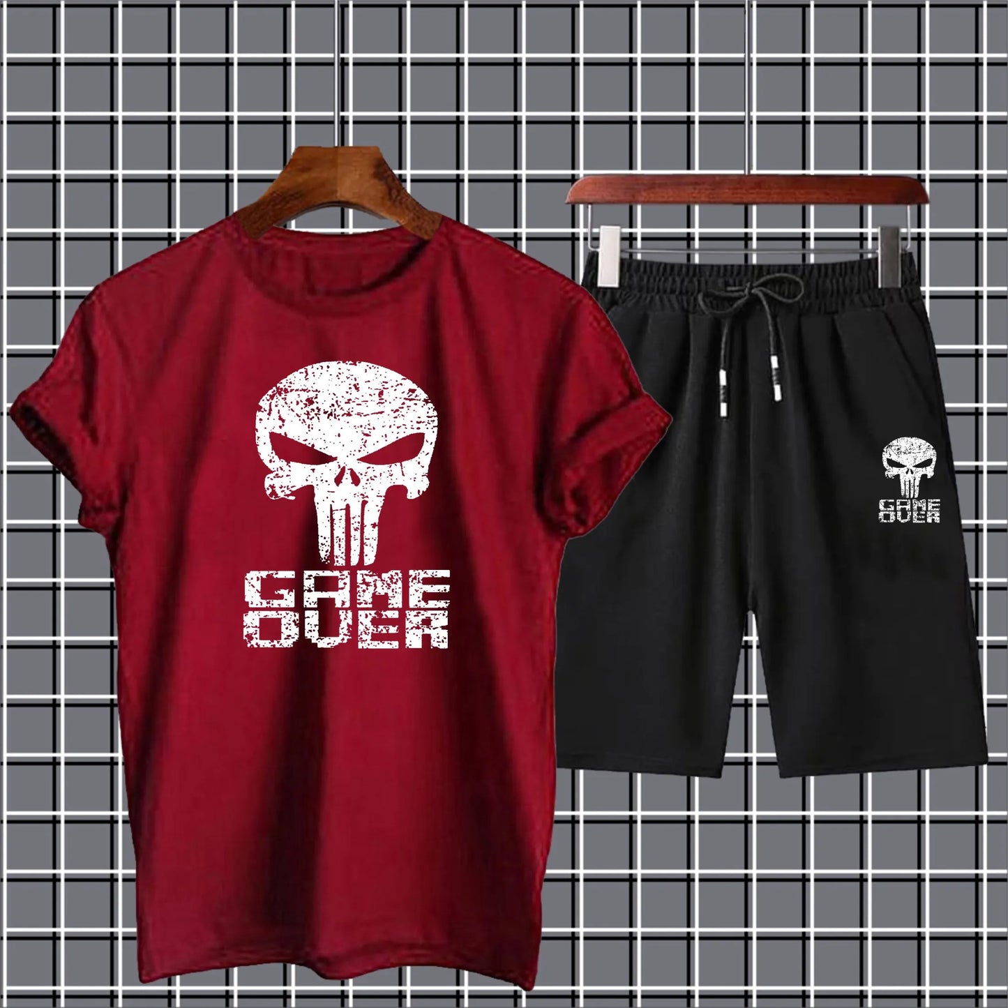 Game over printed Summer Tracksuit T-Shirt and Shorts for Men