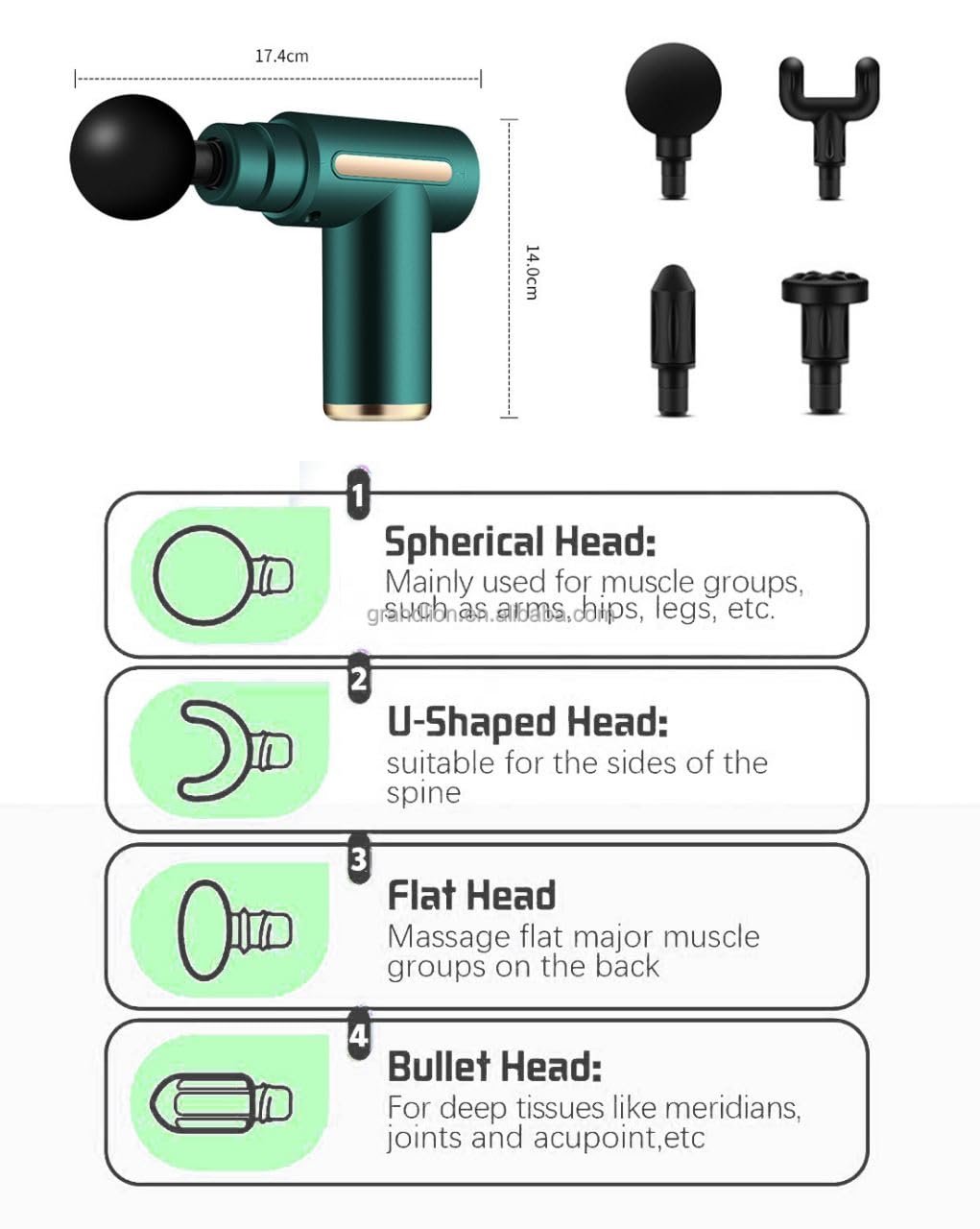 Deep Tissue Massage Gun Percussion Muscle Massager for Full Body Pain
