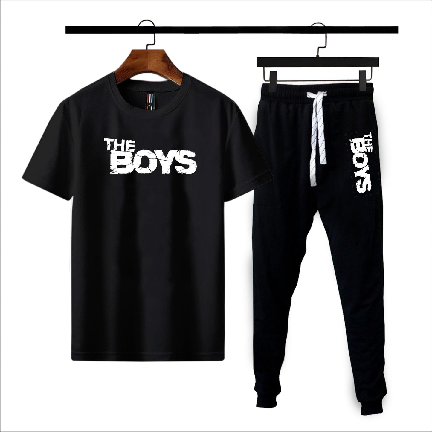 Black The boys printed summer tracksuit for men