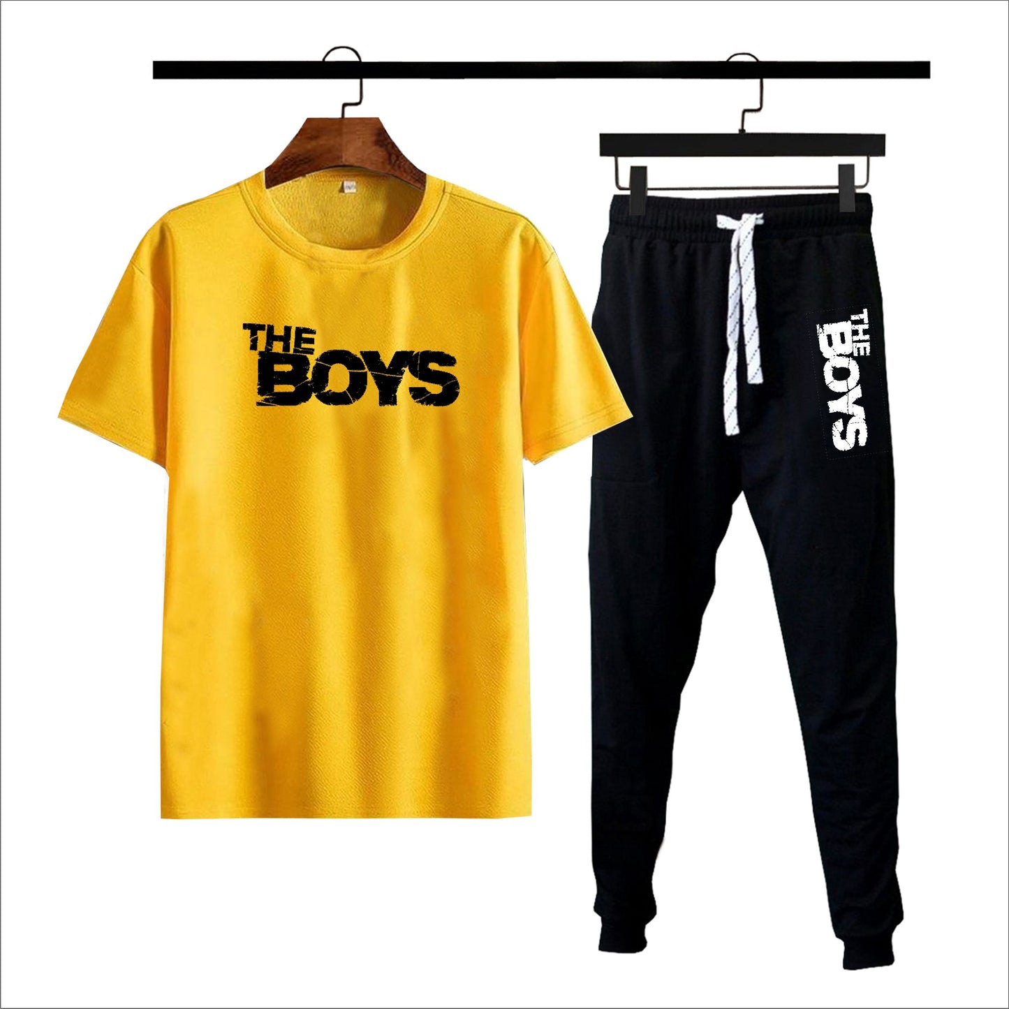 Black The boys printed summer tracksuit for men