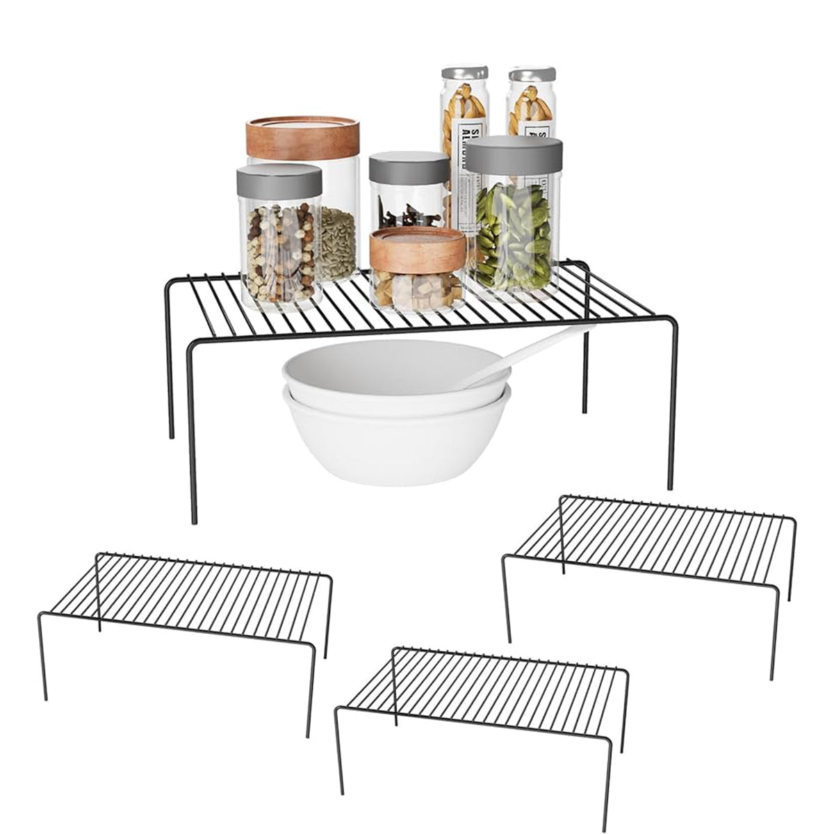 Kitchen Accessories Storage Inside Cabinet Desktop Rack Shelf Organizer