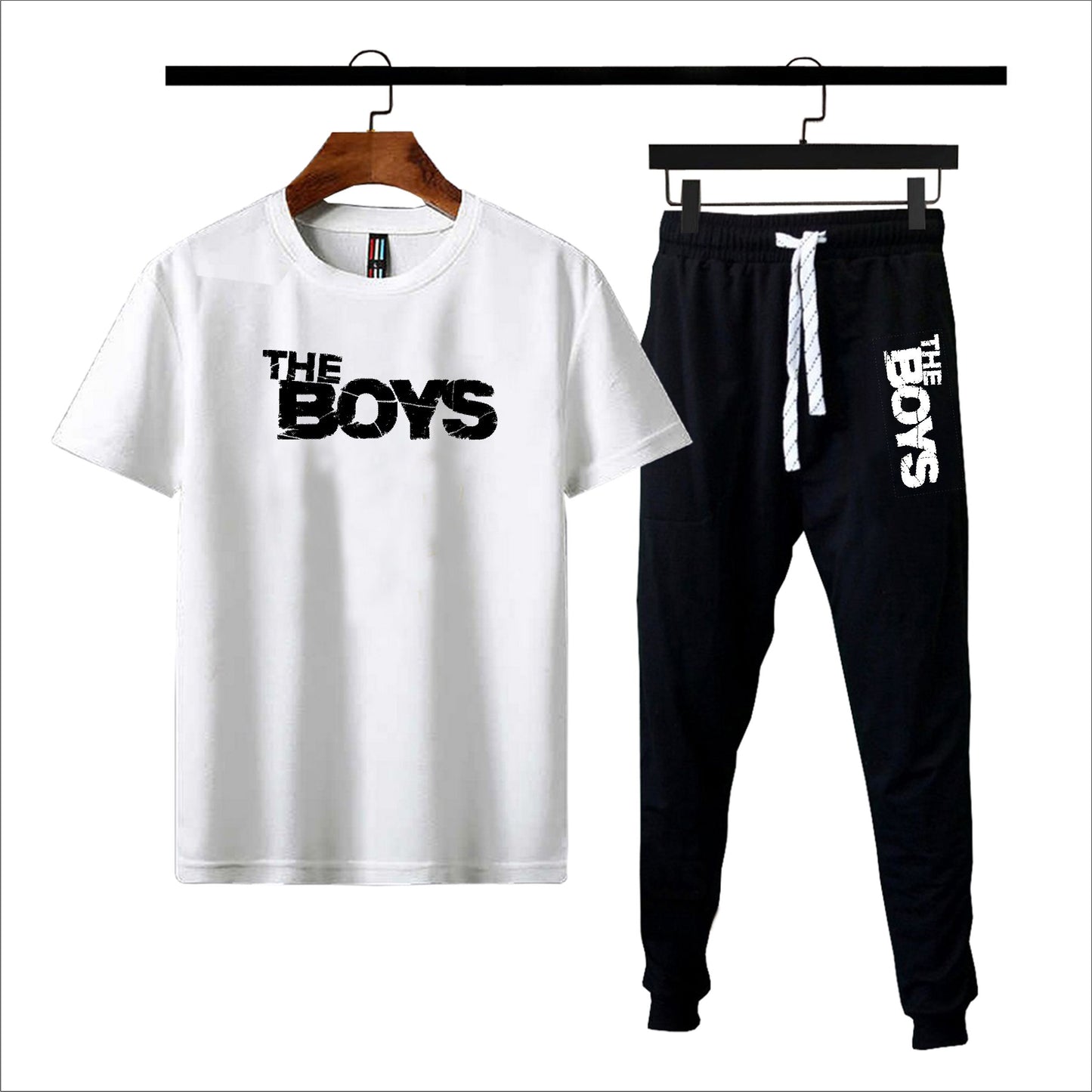 Black The boys printed summer tracksuit for men