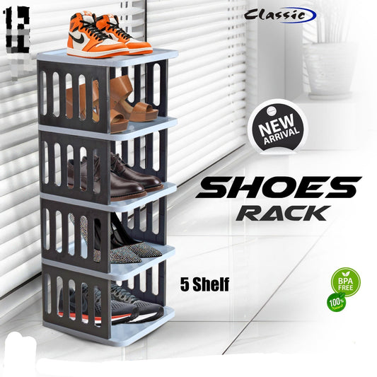 Classic 5-Shelf Shoe Rack – BPA Free, Durable & Space-Saving Organizer